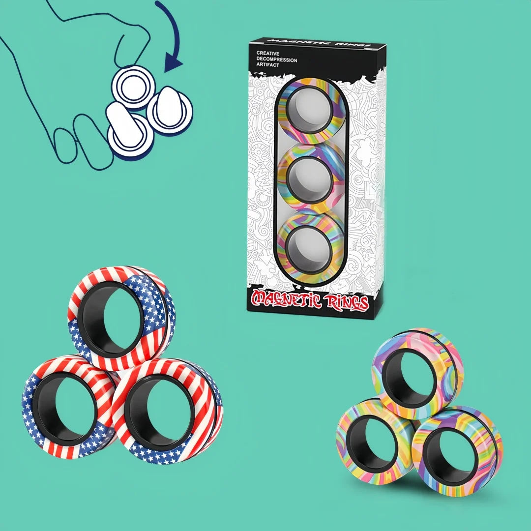 Magnetic Fidget Ring Spinner Set