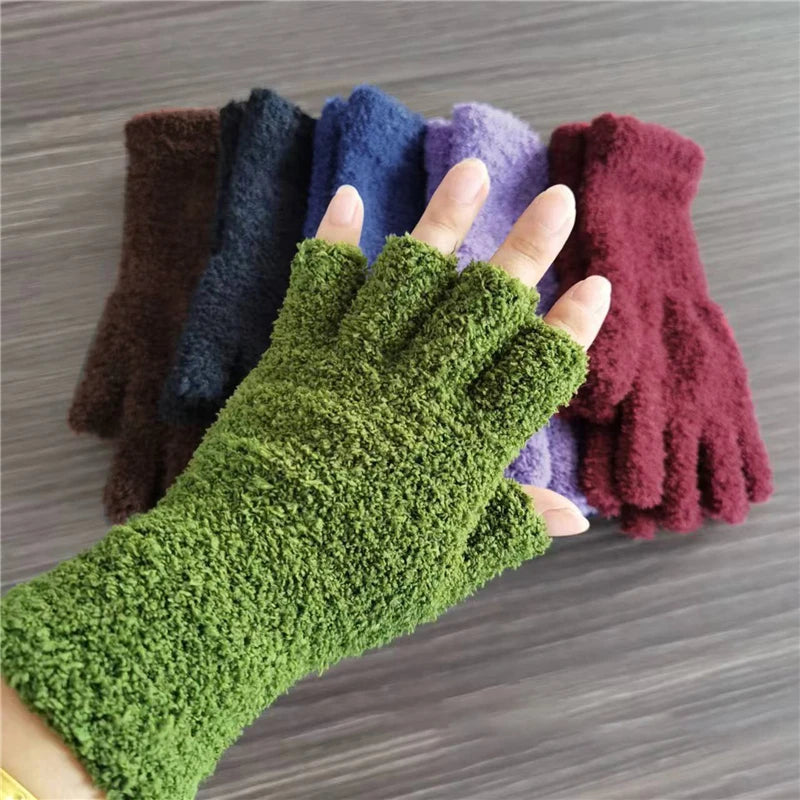 Winter Comfort Knit Half Finger Gloves