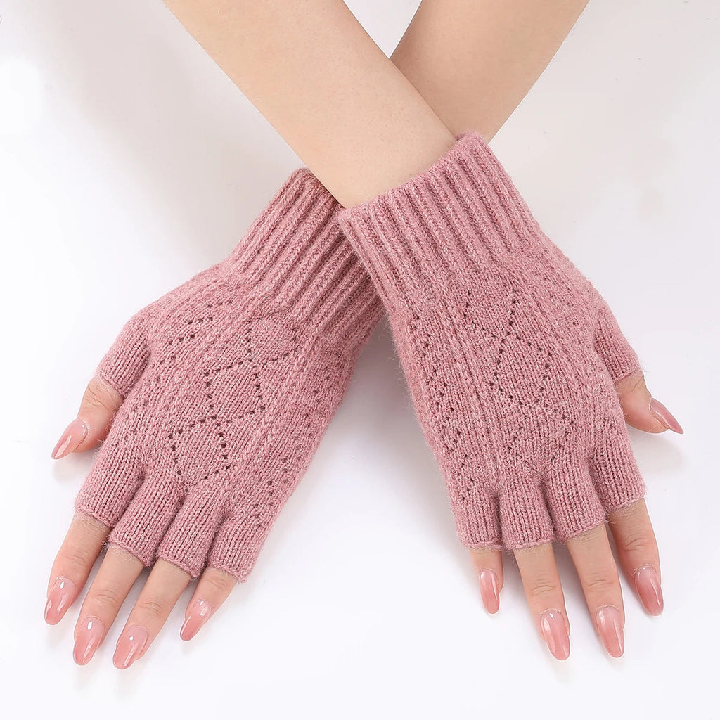 Soft Knit Fingerless Gloves for Winter