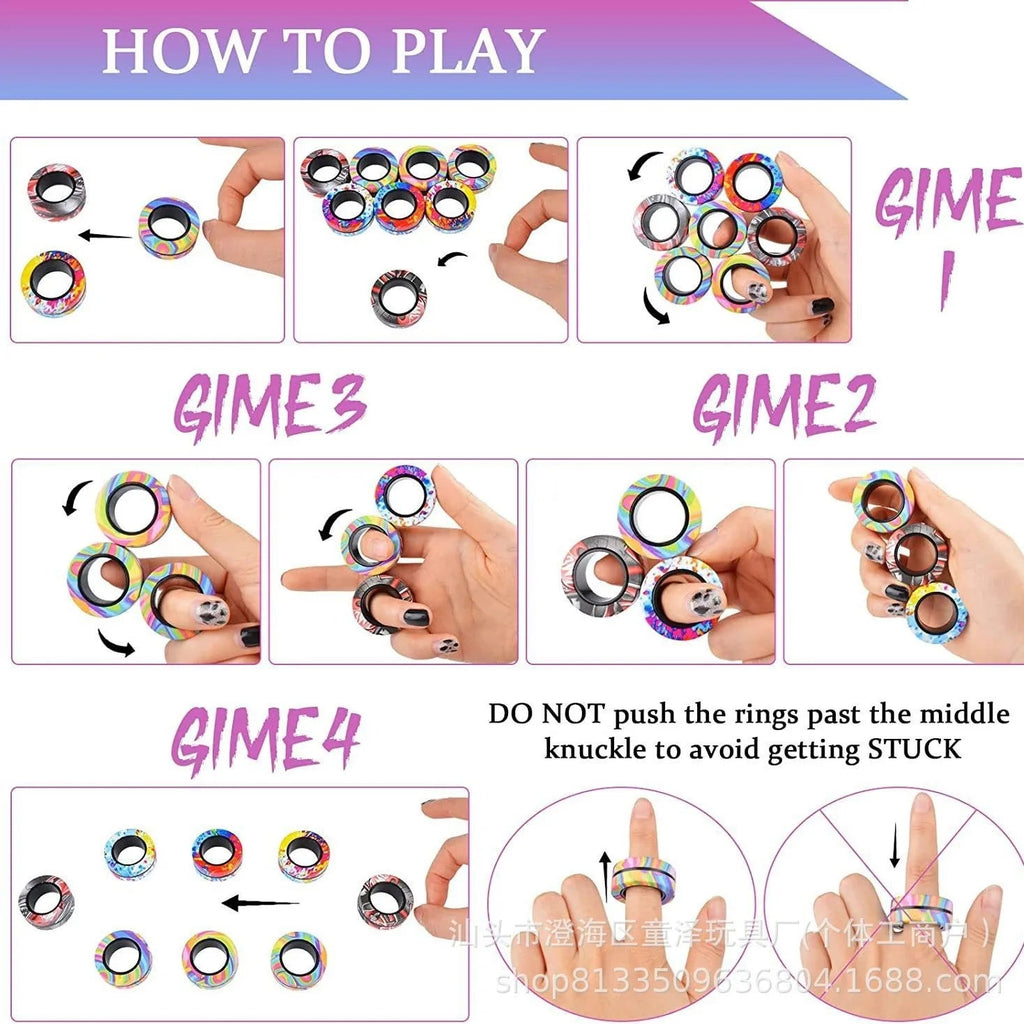 Magnetic Fidget Ring Spinner Set