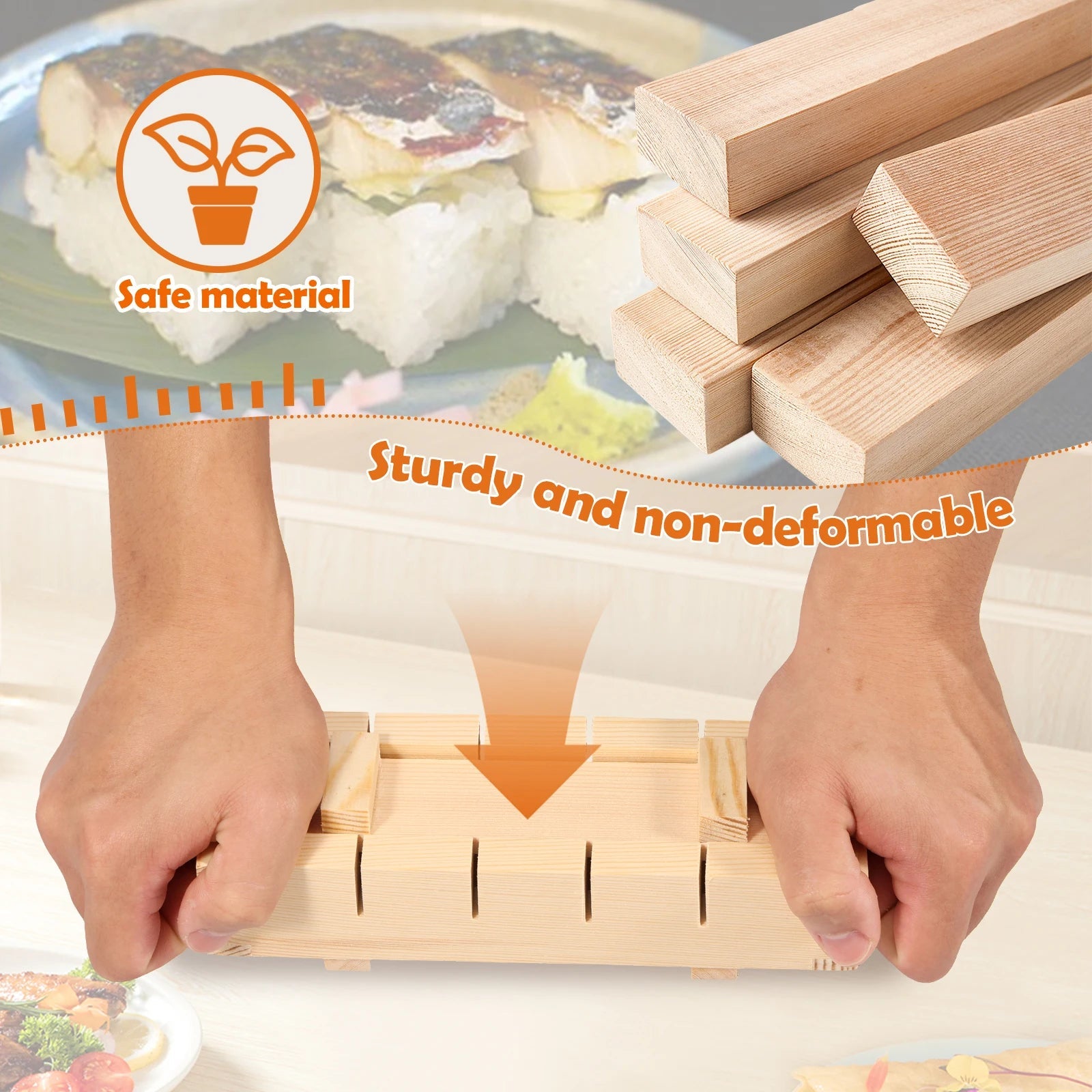 Handcrafted Wooden Sushi Maker Press Mold