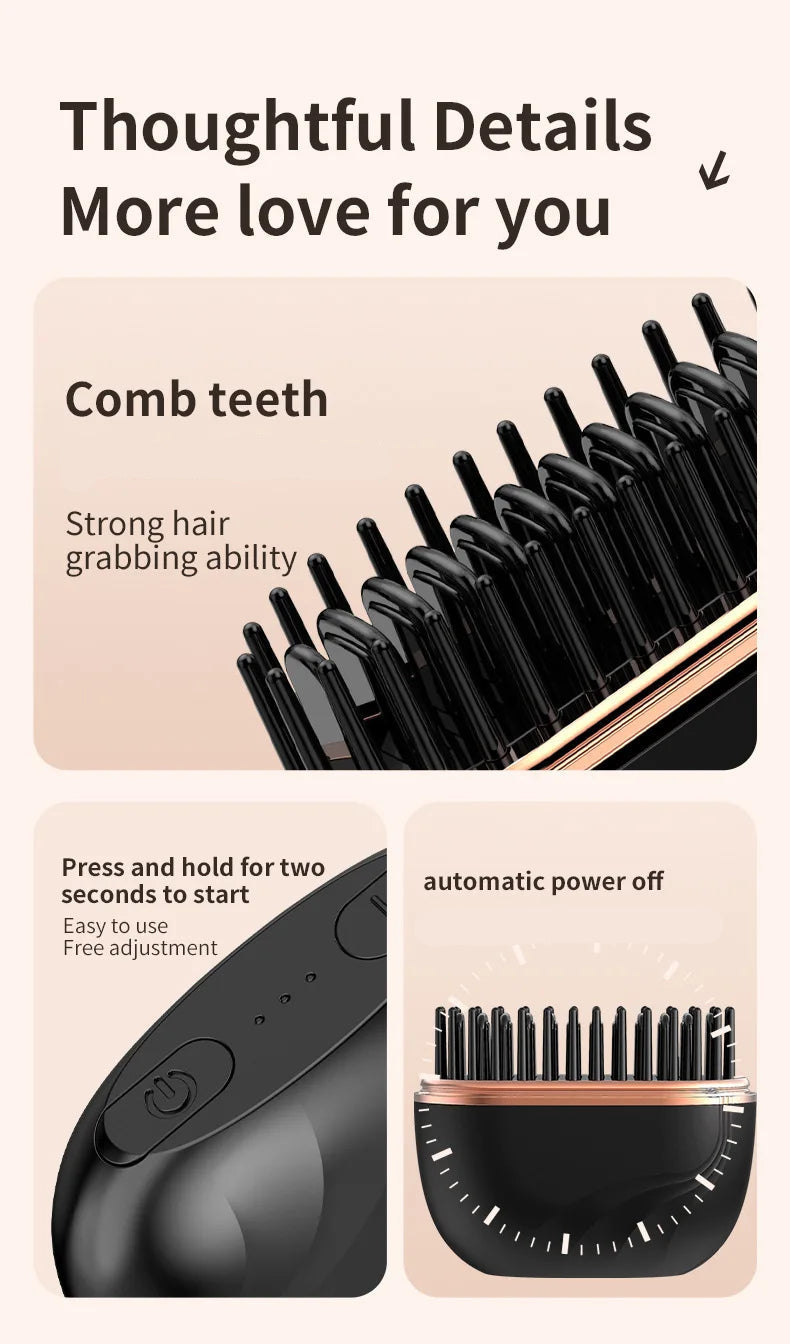 Wireless 2 in 1 Portable Ceramic Hair Straightener