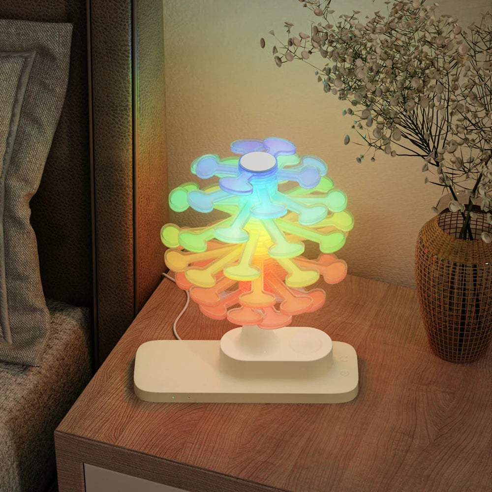 Spiral Tree Table Lamp with Integrated Wireless Charger