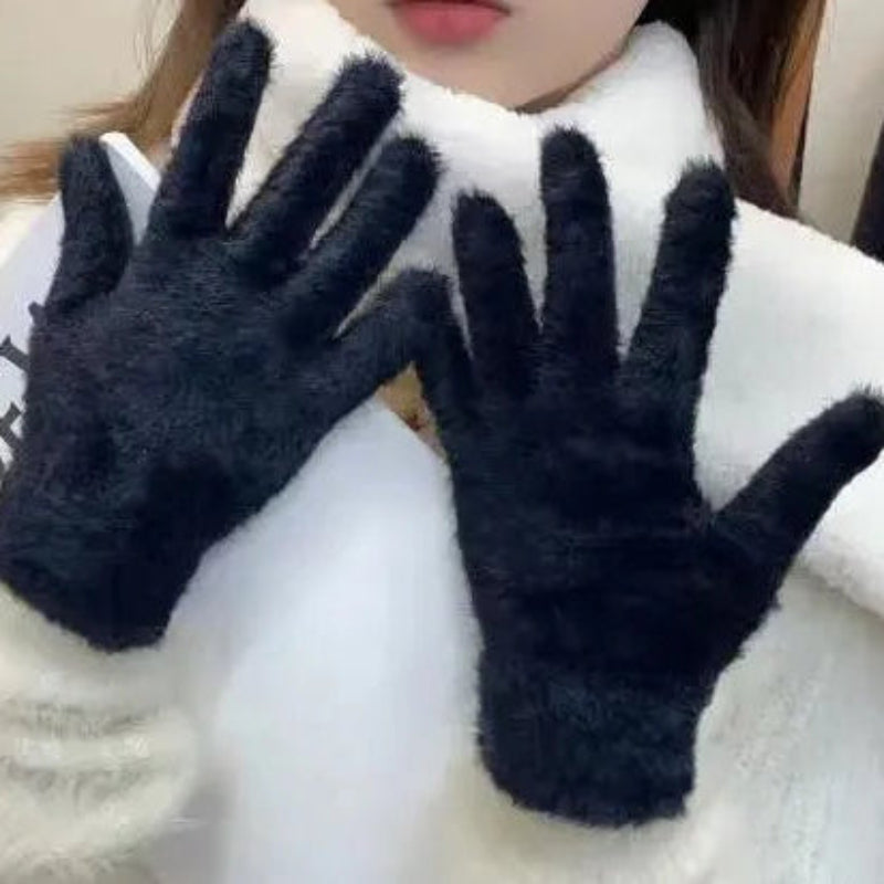 Soft Plush Winter Gloves for Women