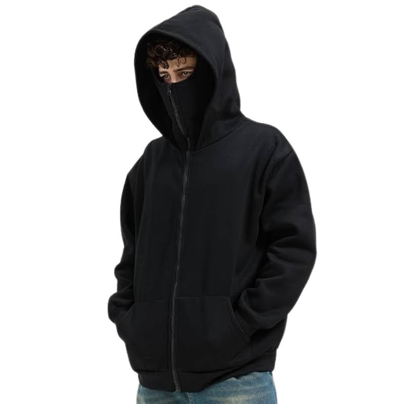 Unisex Full Zip Balaclava Hoodie
