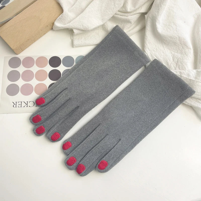 Touch Screen Winter Gloves with Nail Polish Design