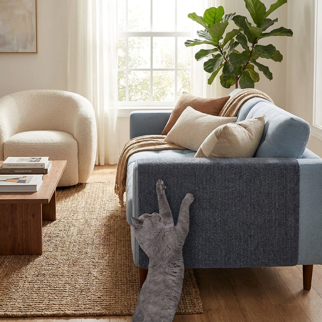 Ultimate Cat Scratch Couch Guard Protector Carpet Mat — lifestyle product image