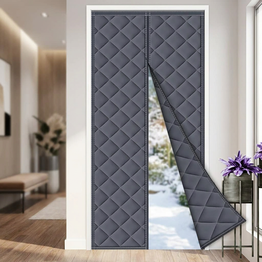 Magnetic Thermal Winter Block Door Insulation Curtain — lifestyle product image