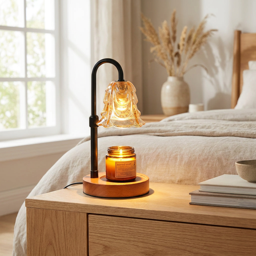 Flower Dimmable Candle Warmer Lamp — lifestyle product image