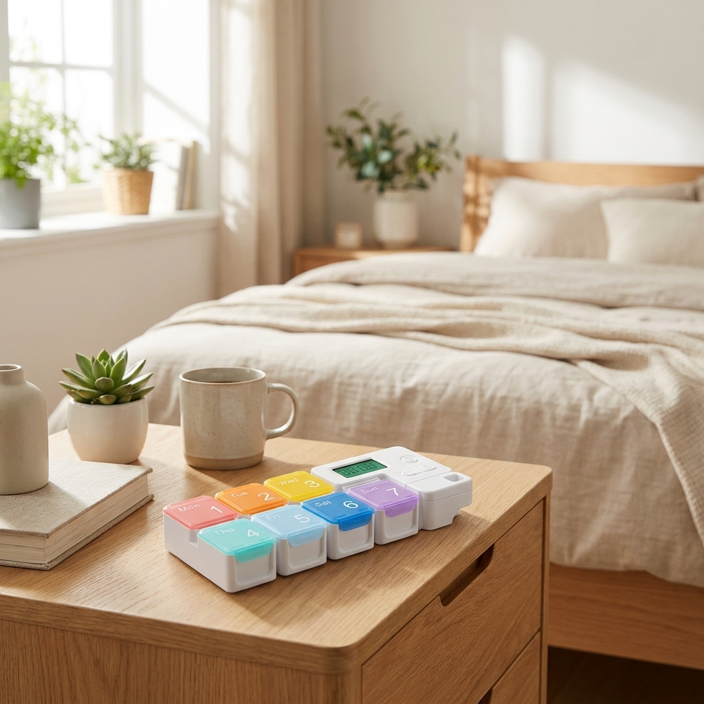 Smart Electronic Weekly Pill Organizer — lifestyle product image