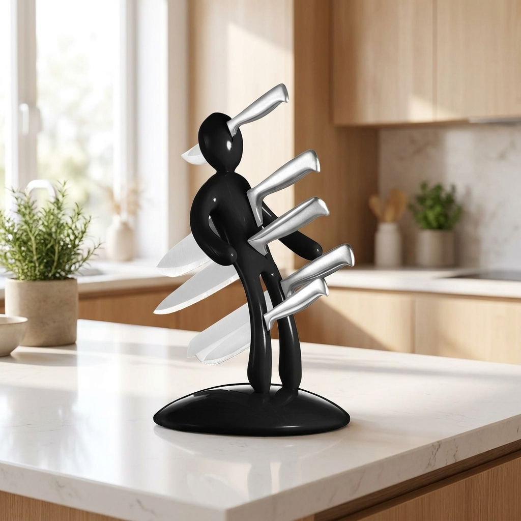 Creative Humanoid Kitchen Knife Holder Set — lifestyle product image