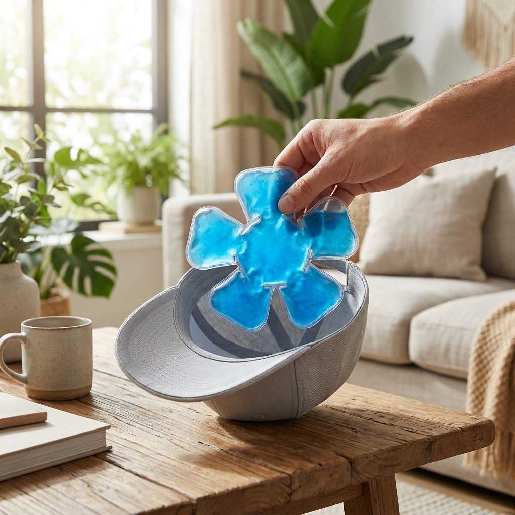 Ice Gel Pack Cooler for Hats and Helmets — lifestyle product image