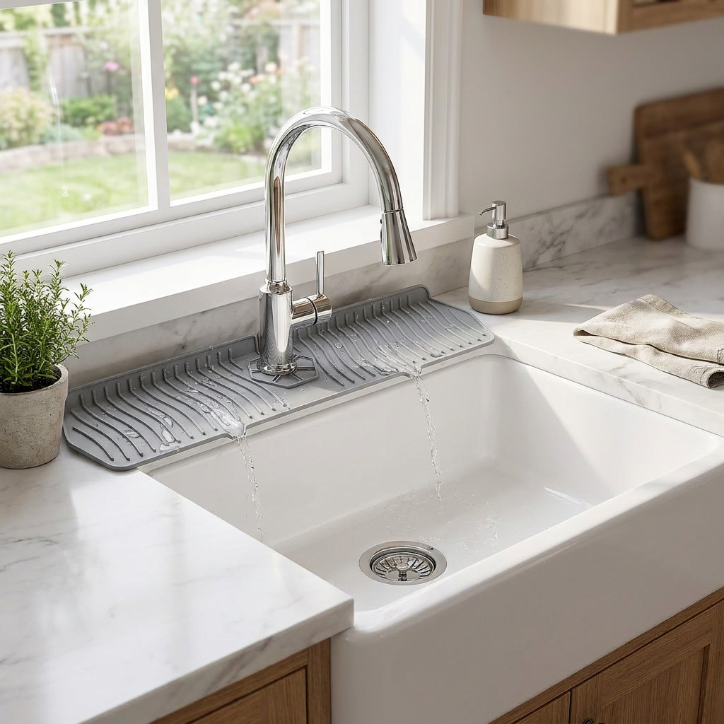 Silicone Kitchen Sink Splash Guard — lifestyle product image