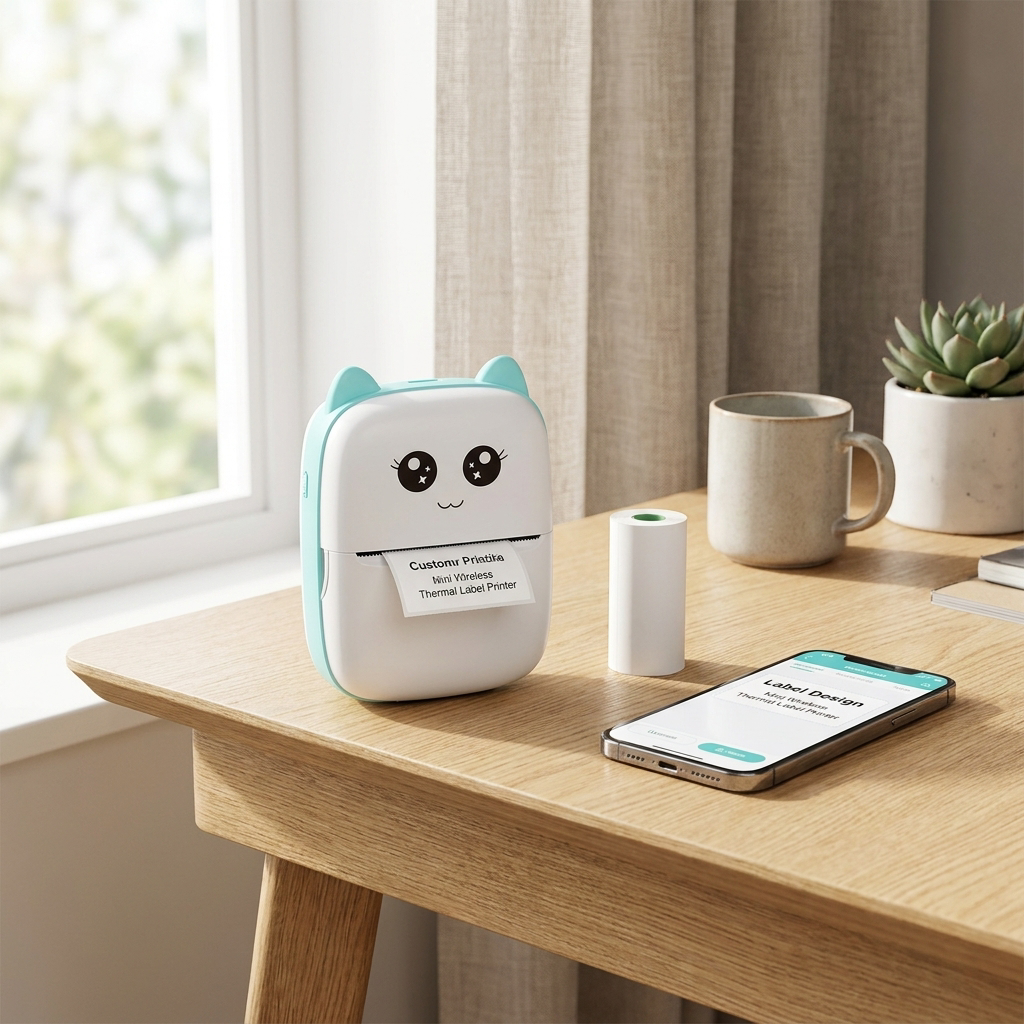 Mini Wireless Portable Thermal Label Printer — lifestyle product image