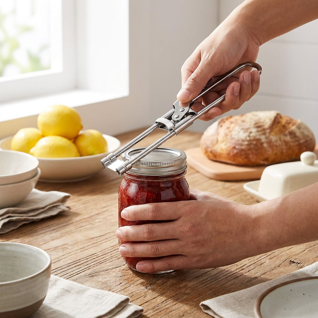 Adjustable Stainless Steel Multi Function Jar Opener — lifestyle product image
