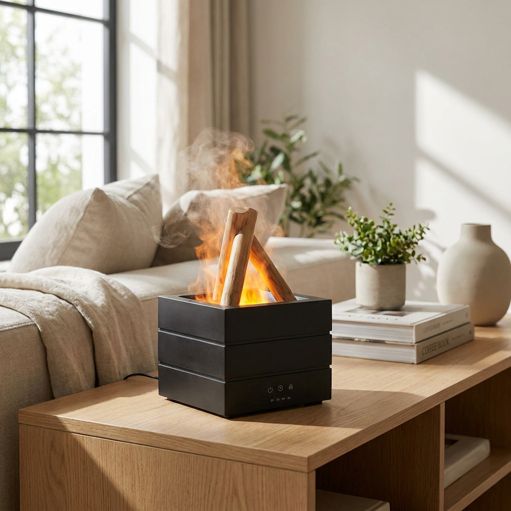 Realistic Flame Aroma Diffuser and Humidifier — lifestyle product image