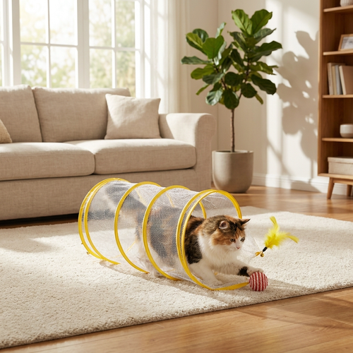 Collapsible S Type Interactive Cat Tunnel — lifestyle product image