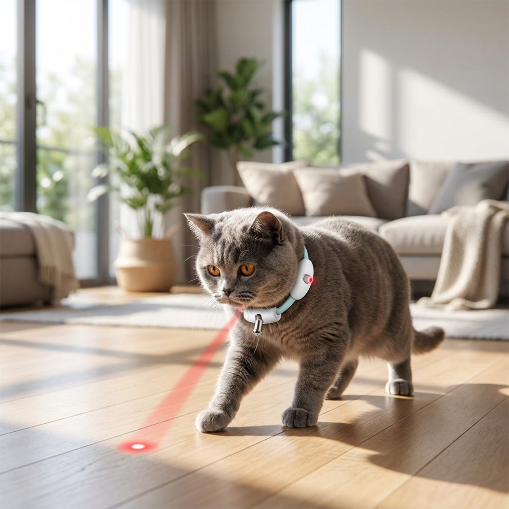 Interactive Laser Cat Collar with USB Charging — lifestyle product image
