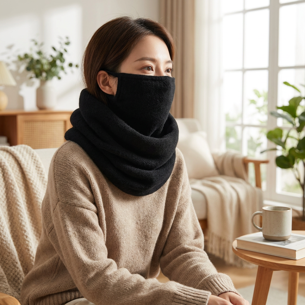 Merino Wool Face Mask and Winter Scarf — lifestyle product image