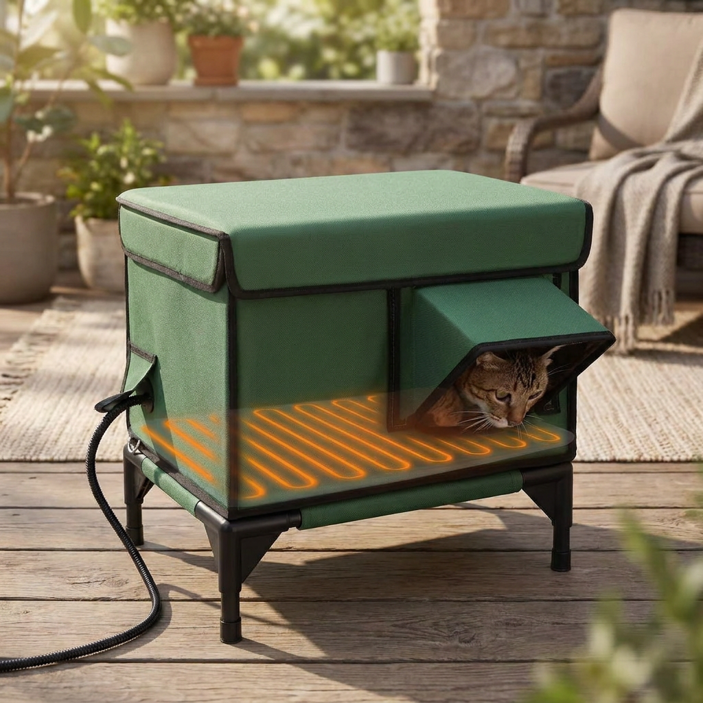 Heated Outdoor Cat House for Winter — lifestyle product image