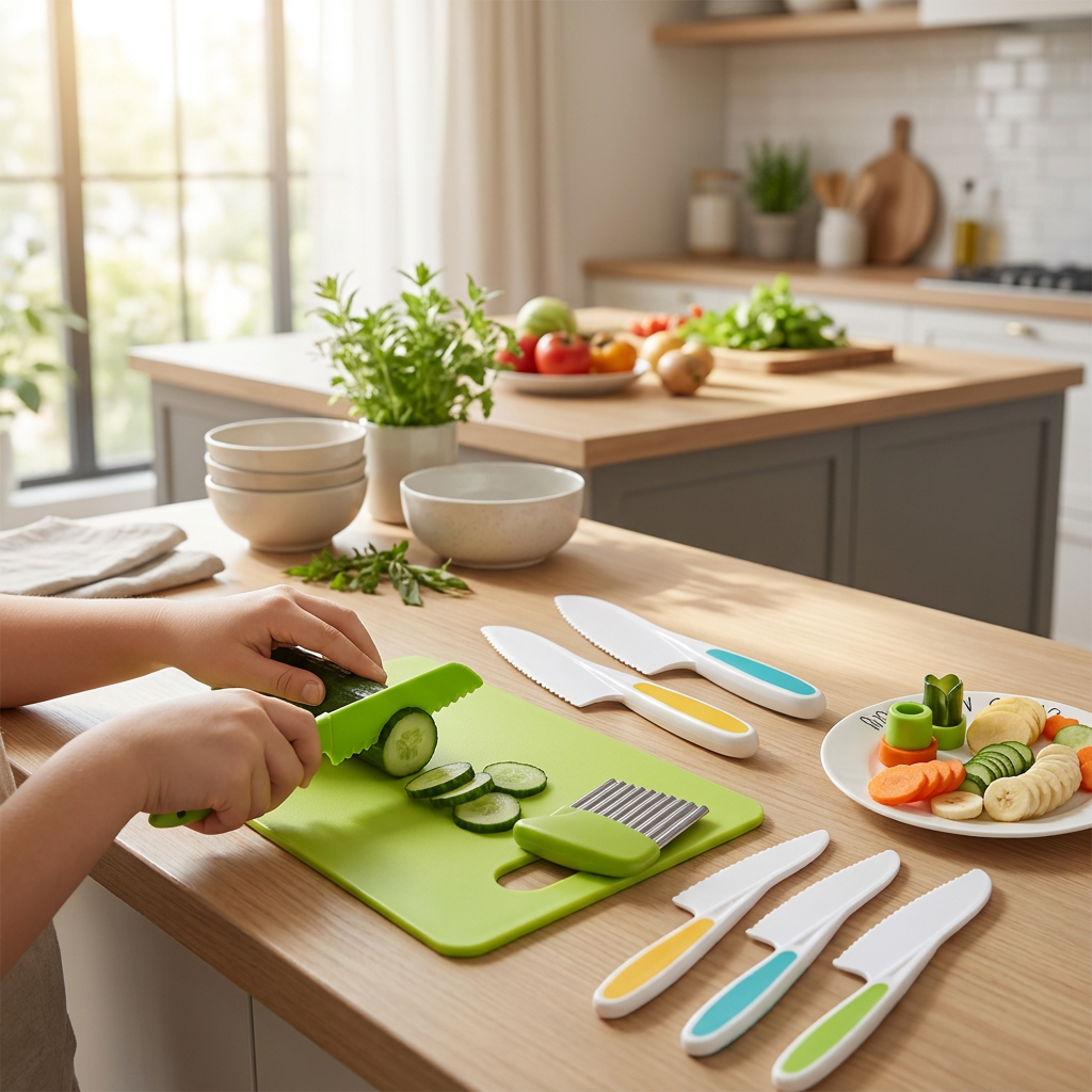 Kids Cooking Set – 13-Piece Beginner Kitchen Tool Kit — lifestyle product image