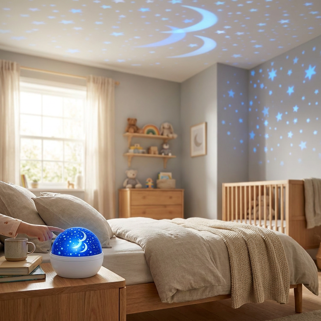 Children's Night Light and Ocean Projection Lamp — lifestyle product image