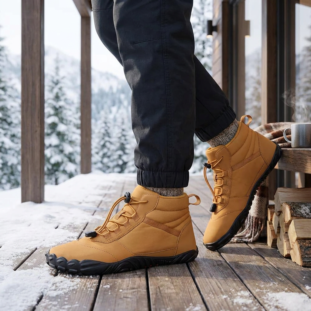 Waterproof & Snowproof Winter Barefoot Shoes with Cosy Fleece — lifestyle product image