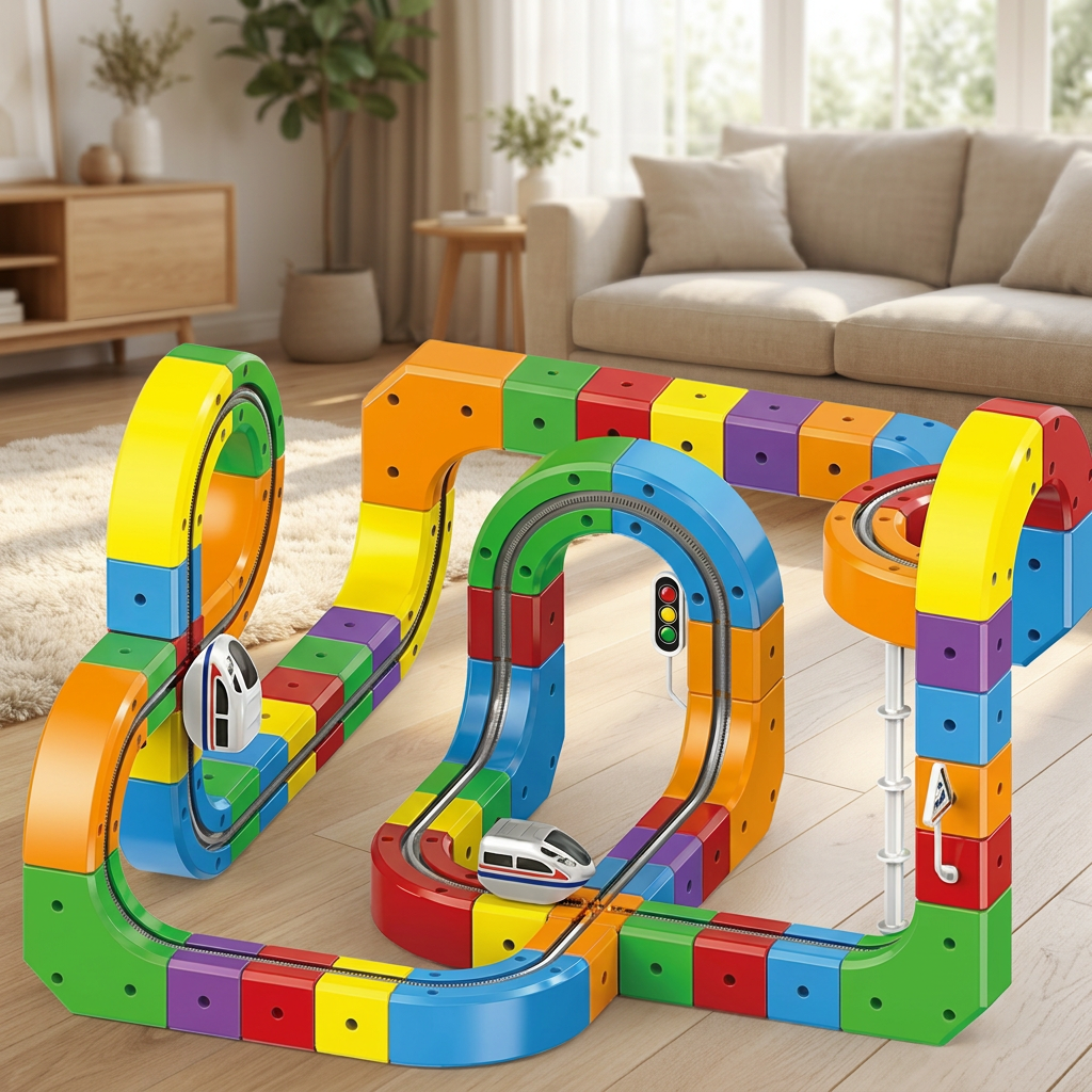 Magnetic Train Track Toy — lifestyle product image