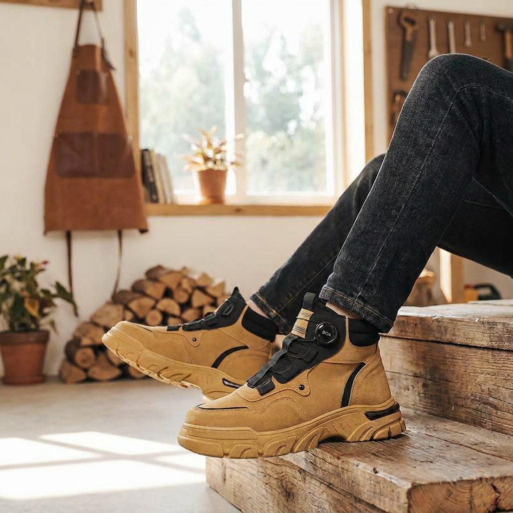 Mens Rugged Heavy Duty Boots Work Shoes — lifestyle product image