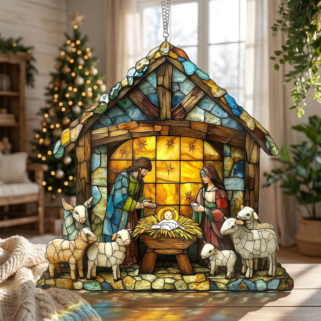 Nativity Scene Suncatcher — lifestyle product image