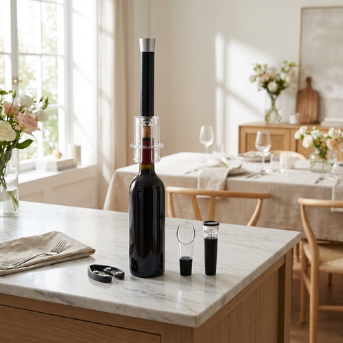 Air-Assist Wine Bottle Opening Set — lifestyle product image