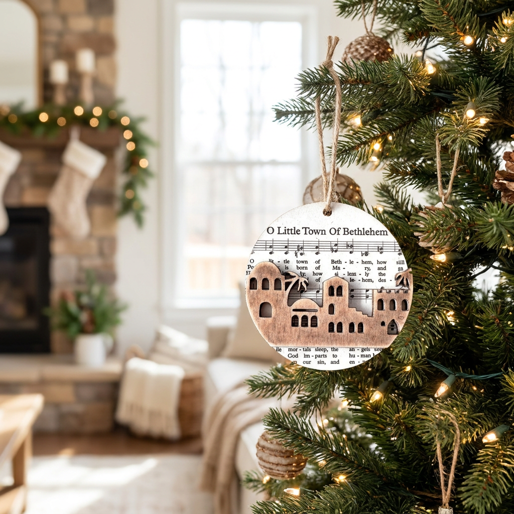 Nativity-Themed Music Sheet Ornament Collection — lifestyle product image
