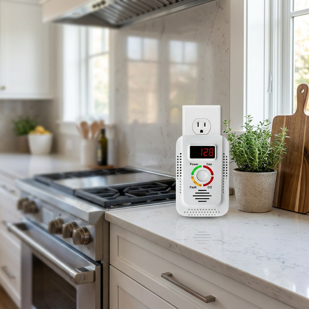 Plug-In Household Gas and CO Detection Unit — lifestyle product image