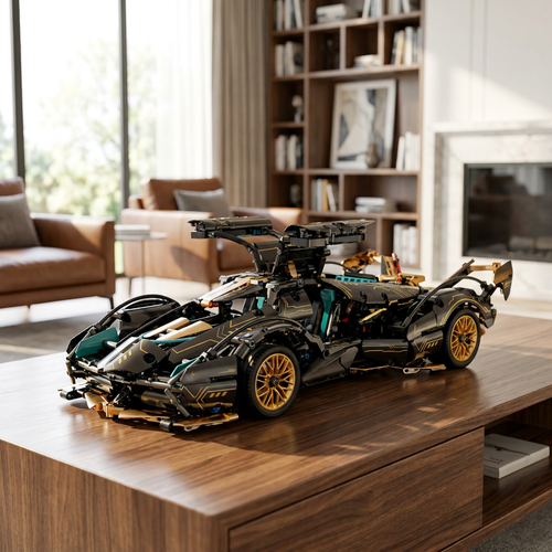 1690 Piece V12 Model Car Building Block Set — lifestyle product image