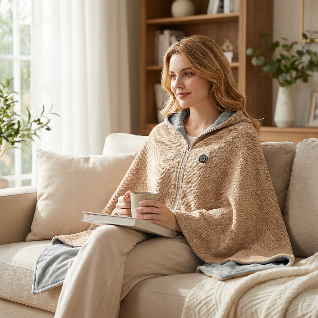 Portable Heated Shawl Blanket — lifestyle product image