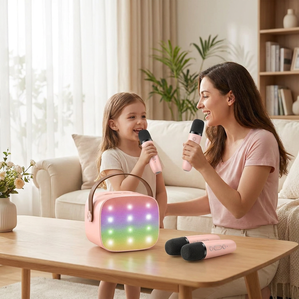 Mini Karaoke Machine with 2 Wireless Microphones — lifestyle product image