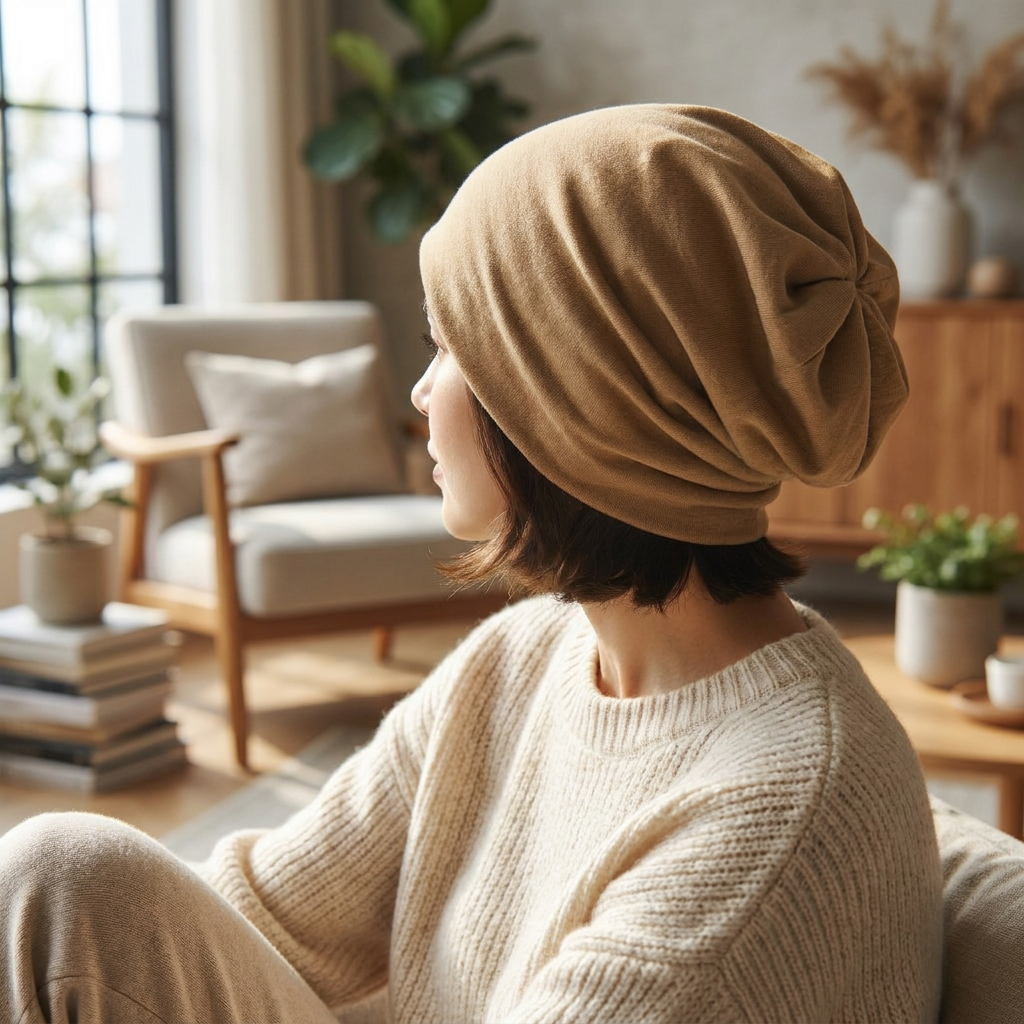 Cozy Slouch Hat Beanie Cap — lifestyle product image