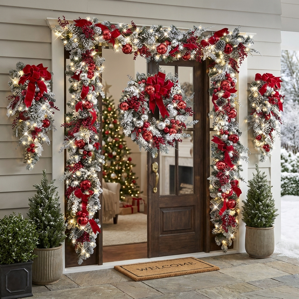 Christmas Door Decorations Full Set — lifestyle product image