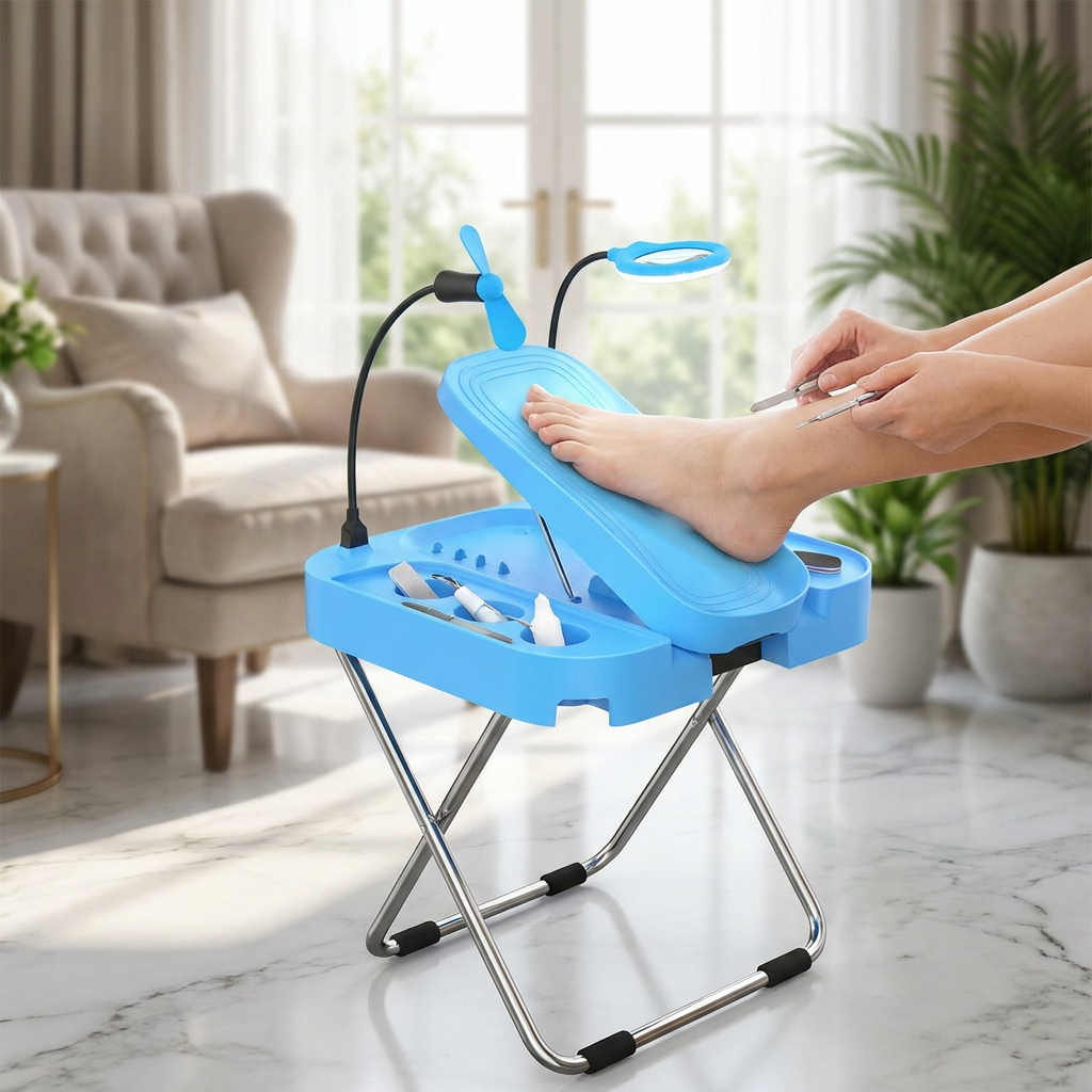 Adjustable Pedicure Rest with LED Magnifier — lifestyle product image