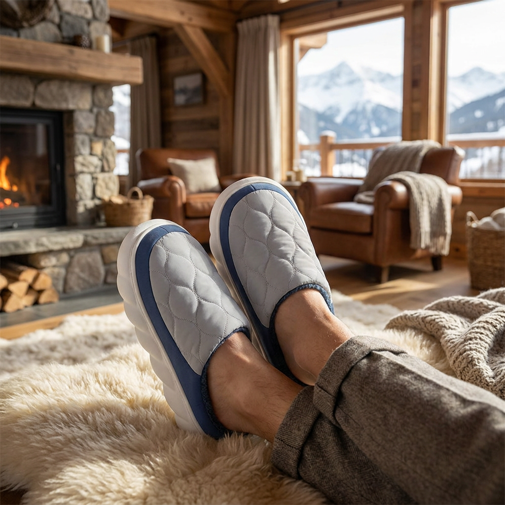 Waterproof Warm Winter Slippers for Men — lifestyle product image