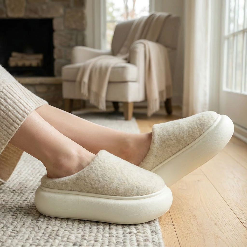 Warm Plush Indoor Winter Slippers for Women — lifestyle product image
