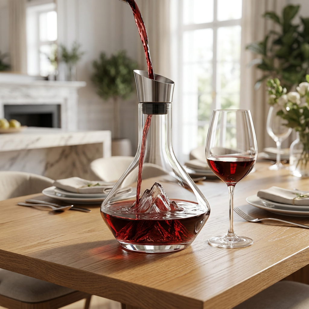 Crystal Glass Wine Decanter Aerator Carafe — lifestyle product image
