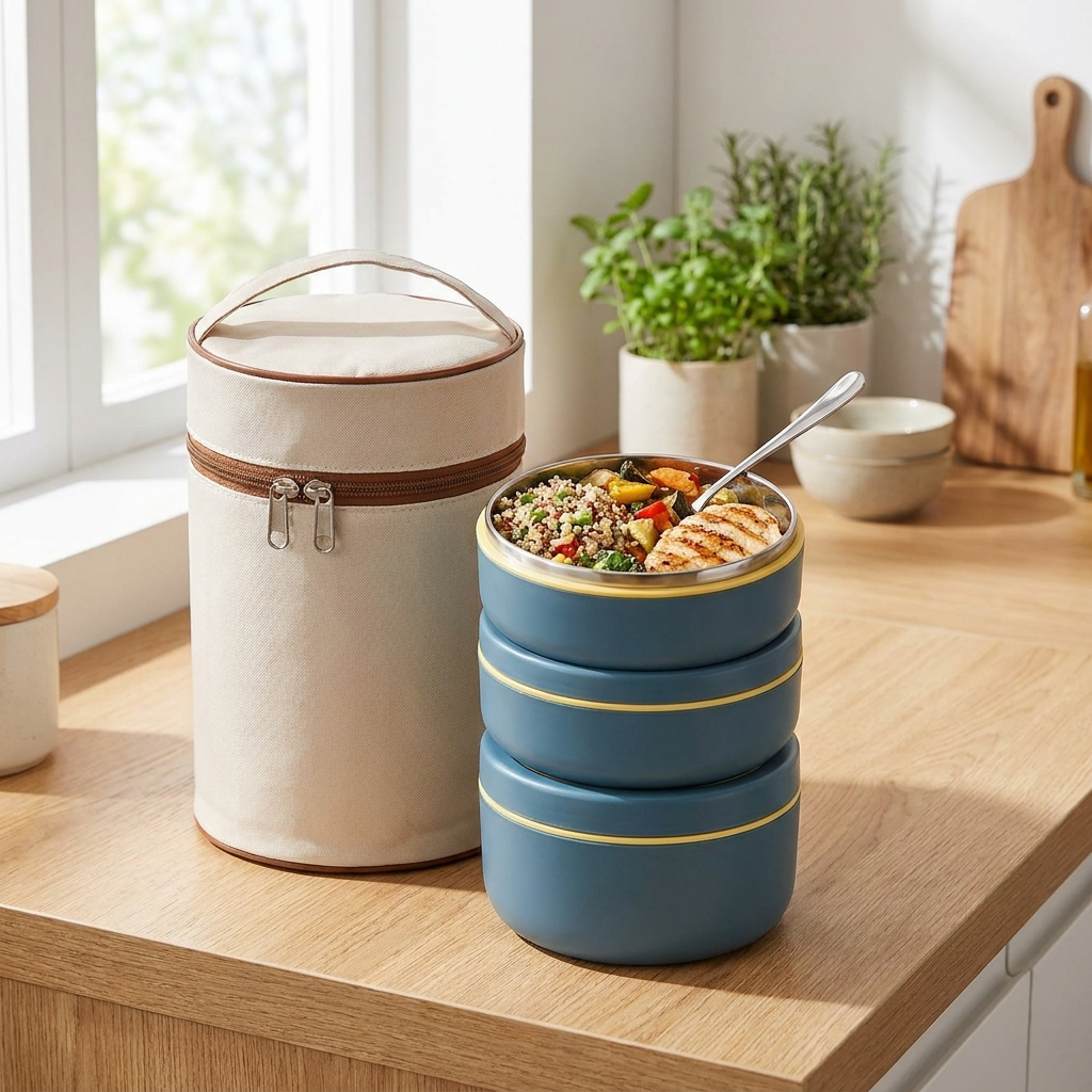 Lunch Box Stainless Steel Insulated Food Container Full Set — lifestyle product image