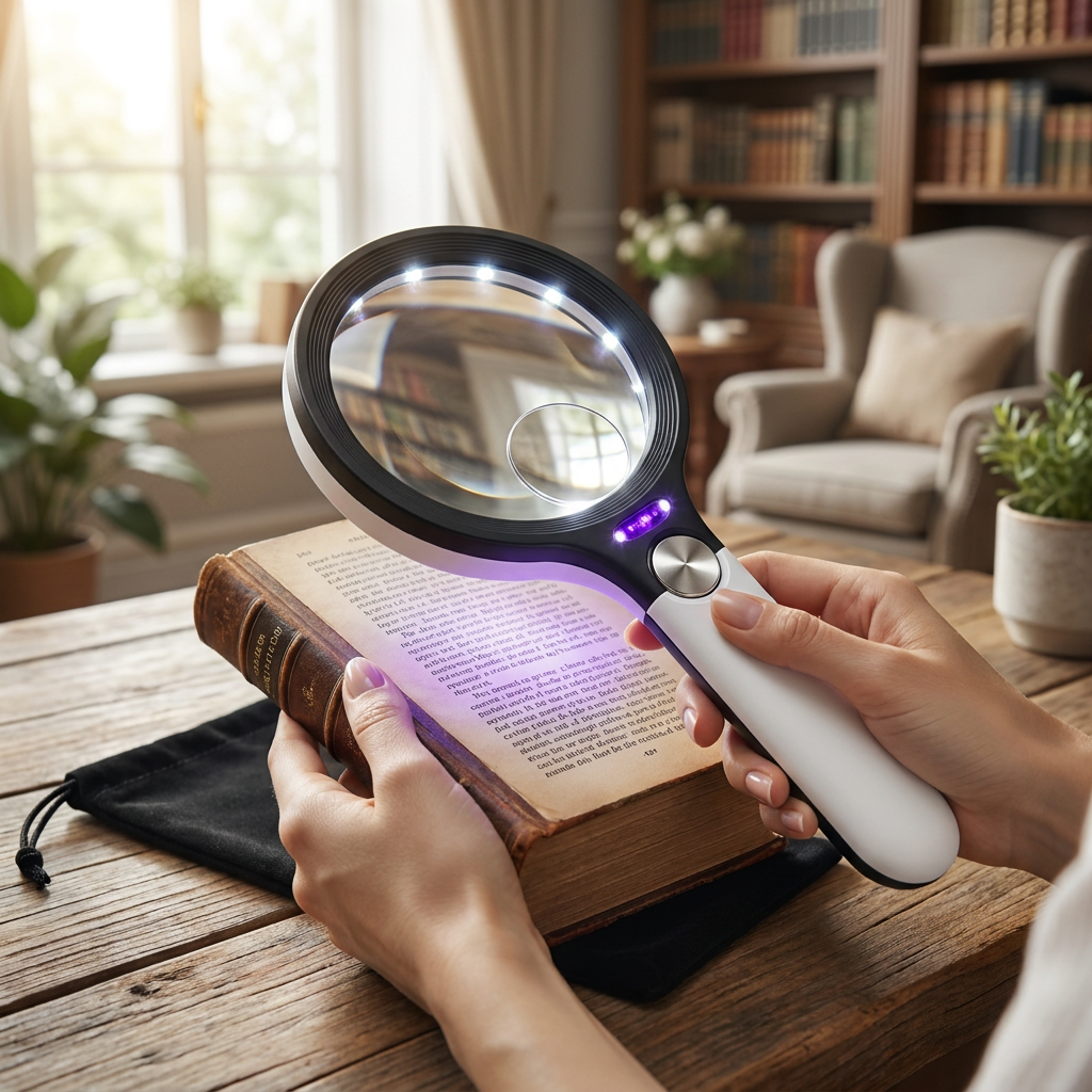 Large Magnifying Glass with Light — lifestyle product image