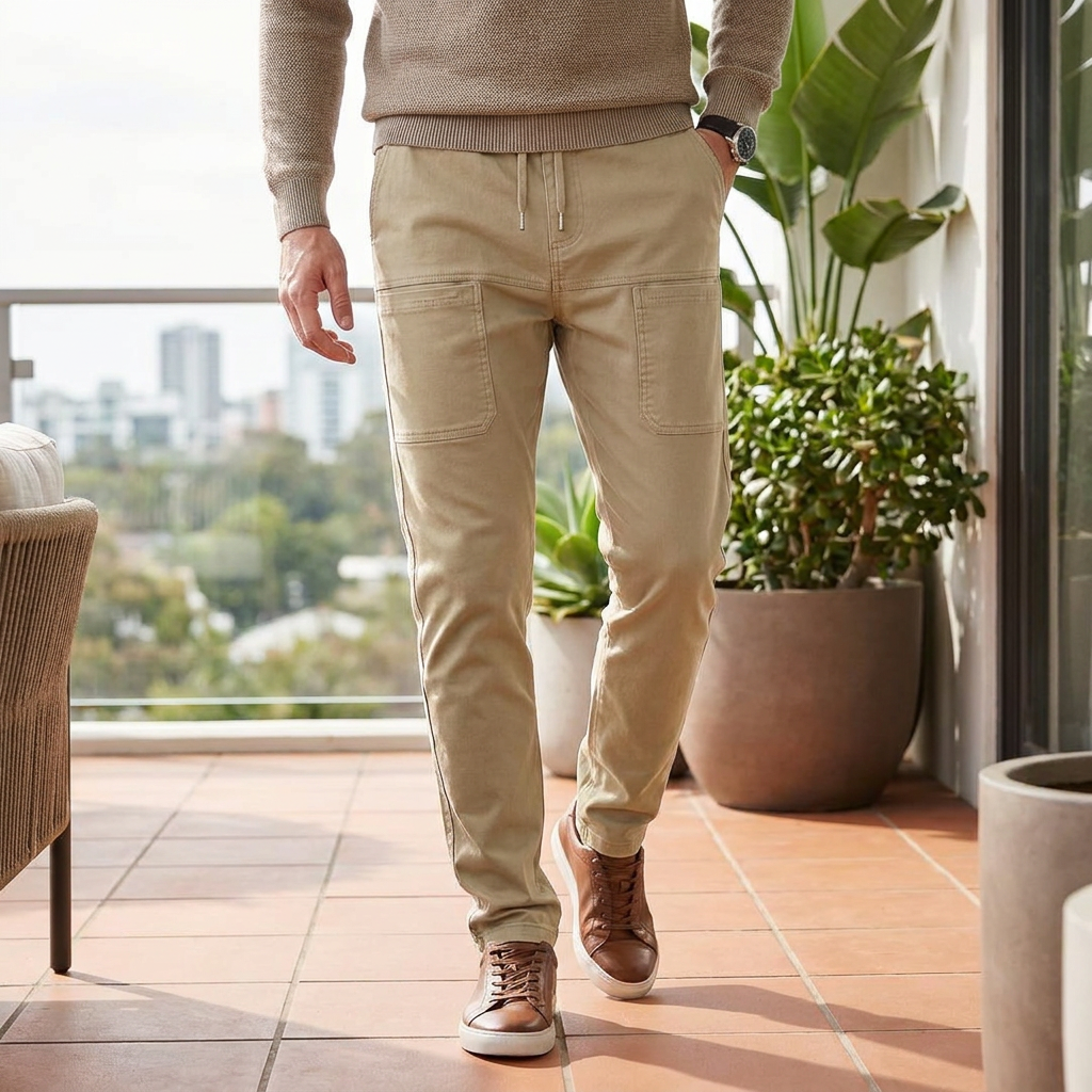 Men's High Stretch Cargo Pants with Pockets — lifestyle product image