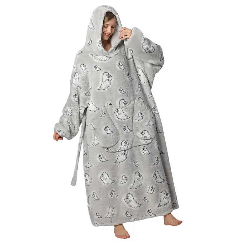 Long Wearable Blanket Hoodie